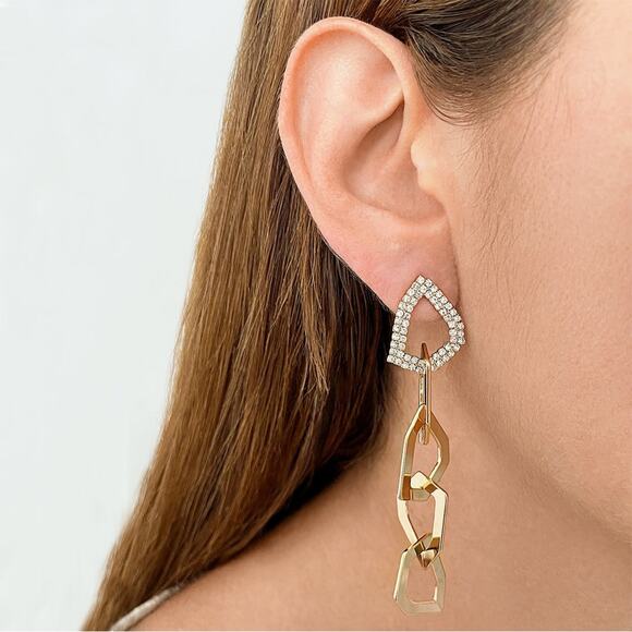 Anthropologie Adornia organic link drop earrings - Picture 2 of 5